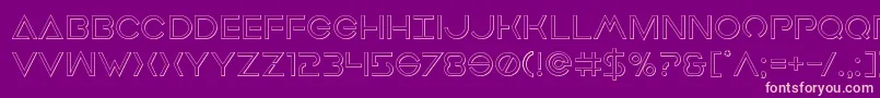 Earthorbiterout-fontti – vaaleanpunaiset fontit violetilla taustalla