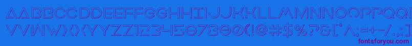 Earthorbiterout Font – Purple Fonts on Blue Background