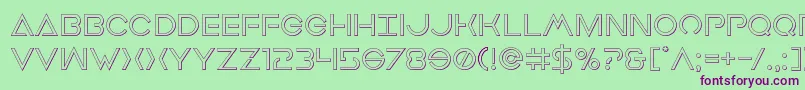 Earthorbiterout-Schriftart – Violette Schriften auf grünem Hintergrund