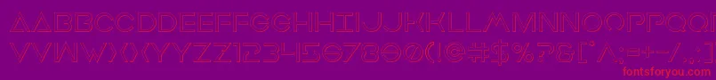 フォントEarthorbiterout – 紫の背景に赤い文字