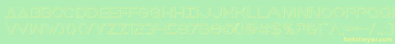 Police Earthorbiterout – polices jaunes sur fond vert