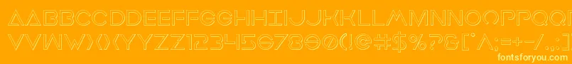 Шрифт Earthorbiterout – жёлтые шрифты на оранжевом фоне