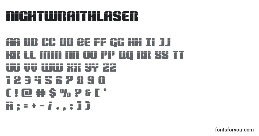 Шрифт Nightwraithlaser – алфавит, цифры, специальные символы