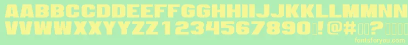 Dozerone Font – Yellow Fonts on Green Background