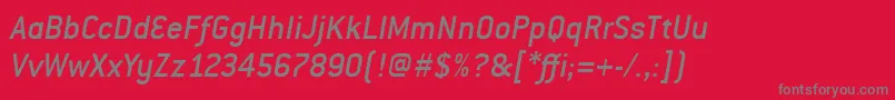 Czcionka ConduitItcMediumItalic – szare czcionki na czerwonym tle