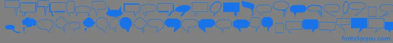 フォントCarrballoons – 灰色の背景に青い文字