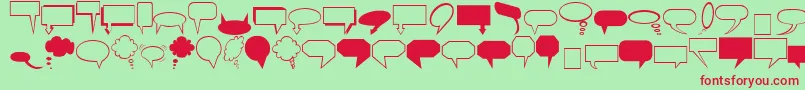 Carrballoons-Schriftart – Rote Schriften auf grünem Hintergrund