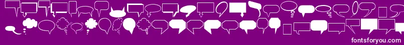 Carrballoons-Schriftart – Weiße Schriften auf violettem Hintergrund