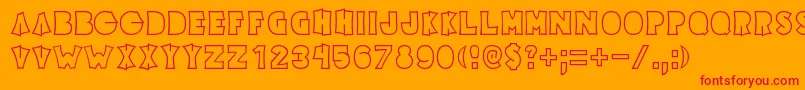 Fonte ElectricPickle – fontes vermelhas em um fundo laranja