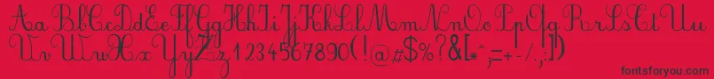 Plumnde-Schriftart – Schwarze Schriften auf rotem Hintergrund