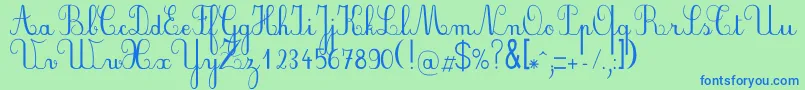 Plumnde Font – Blue Fonts on Green Background