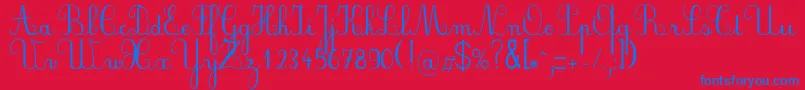 Plumnde Font – Blue Fonts on Red Background