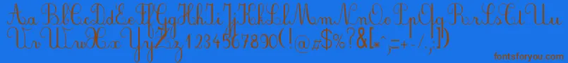 Plumnde Font – Brown Fonts on Blue Background