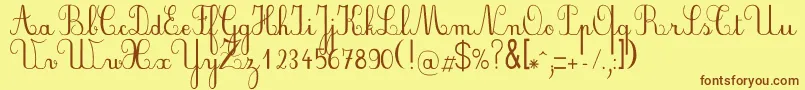 Plumnde Font – Brown Fonts on Yellow Background