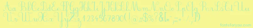 Plumnde Font – Green Fonts on Yellow Background