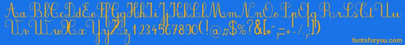 Plumnde Font – Orange Fonts on Blue Background