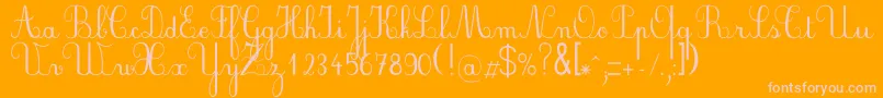 Plumnde-Schriftart – Rosa Schriften auf orangefarbenem Hintergrund