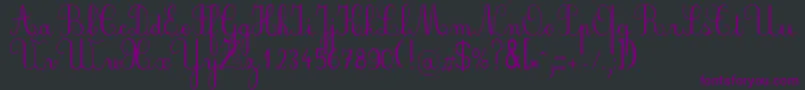 フォントPlumnde – 黒い背景に紫のフォント
