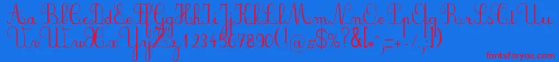 Plumnde Font – Red Fonts on Blue Background