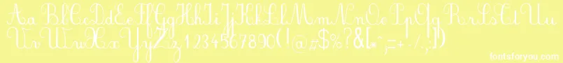 フォントPlumnde – 黄色い背景に白い文字