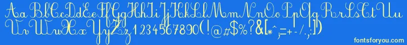 Plumnde Font – Yellow Fonts on Blue Background