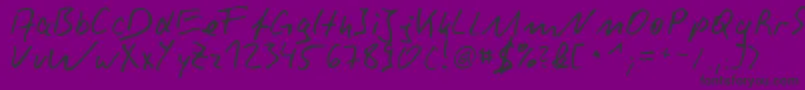 RounderDb-fontti – mustat fontit violetilla taustalla
