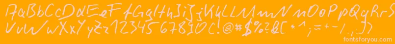 Czcionka RounderDb – różowe czcionki na pomarańczowym tle