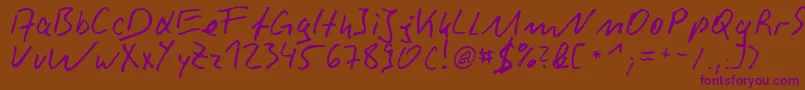 RounderDb Font – Purple Fonts on Brown Background