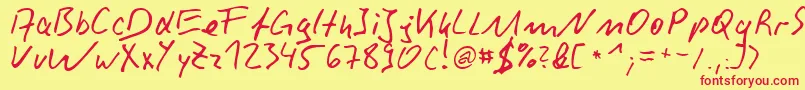 RounderDb Font – Red Fonts on Yellow Background
