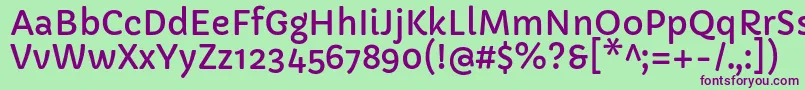 CapriolaRegular Font – Purple Fonts on Green Background