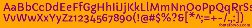 CapriolaRegular Font – Purple Fonts on Orange Background