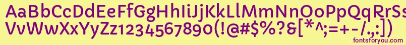 CapriolaRegular Font – Purple Fonts on Yellow Background