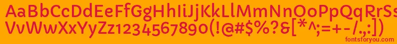 CapriolaRegular Font – Red Fonts on Orange Background