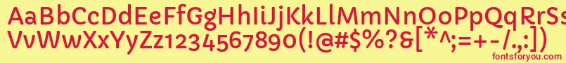 CapriolaRegular Font – Red Fonts on Yellow Background