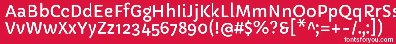 フォントCapriolaRegular – 赤い背景に白い文字