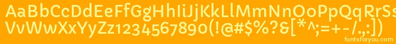 CapriolaRegular Font – Yellow Fonts on Orange Background