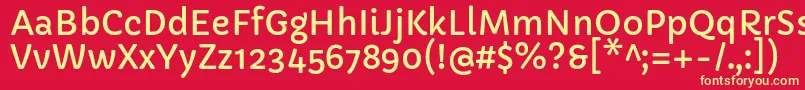 CapriolaRegular Font – Yellow Fonts on Red Background