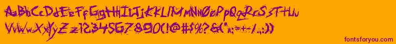 Assassinnationextrabold Font – Purple Fonts on Orange Background