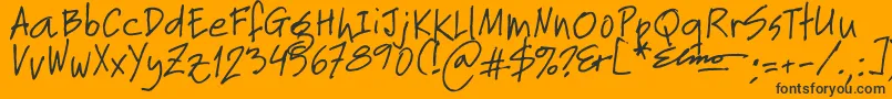 Fonte Elmo – fontes pretas em um fundo laranja