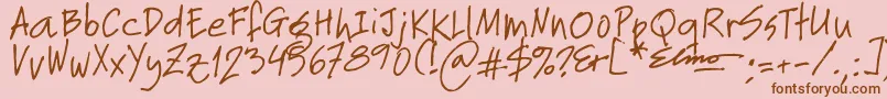 Fonte Elmo – fontes marrons em um fundo rosa