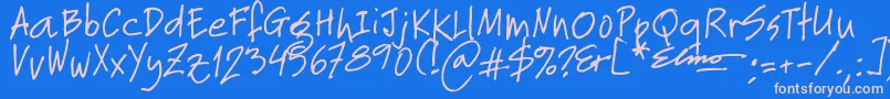 Elmo Font – Pink Fonts on Blue Background