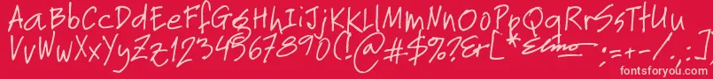 Fonte Elmo – fontes rosa em um fundo vermelho