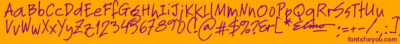 Шрифт Elmo – фиолетовые шрифты на оранжевом фоне