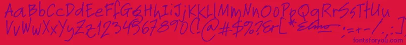 Elmo-fontti – violetit fontit punaisella taustalla