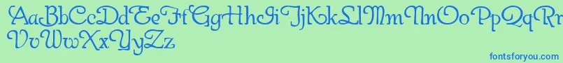 GaherisDemo Font – Blue Fonts on Green Background