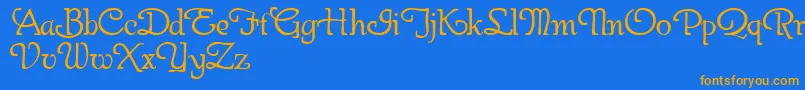GaherisDemo Font – Orange Fonts on Blue Background