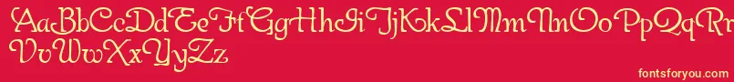 GaherisDemo Font – Yellow Fonts on Red Background