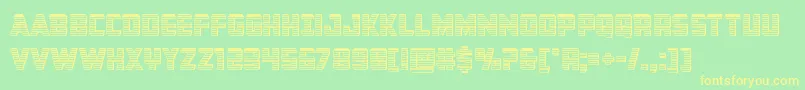 Buchananchrome-Schriftart – Gelbe Schriften auf grünem Hintergrund