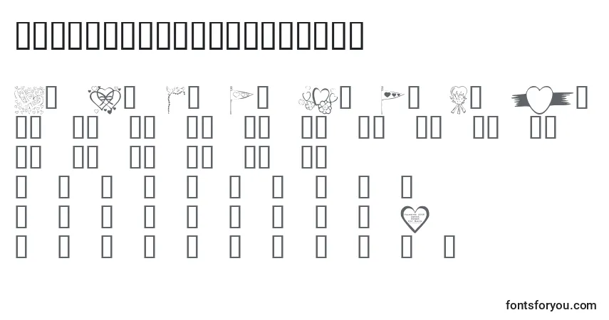 Шрифт KrValentines2006Nine – алфавит, цифры, специальные символы