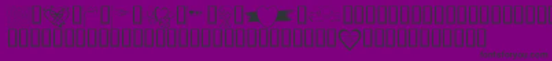 KrValentines2006Nine Font – Black Fonts on Purple Background